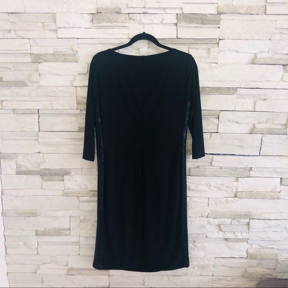 KASPER/ SILKY BLACK & SEQUINS DRESS - Picture 5 of 6